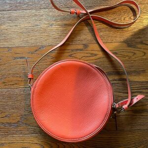 Banana Republic Orange Leather Canteen Purse
